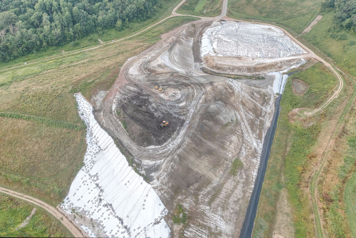 Aerial view of a construction site
