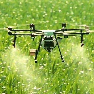 Agricultural drone over crops
