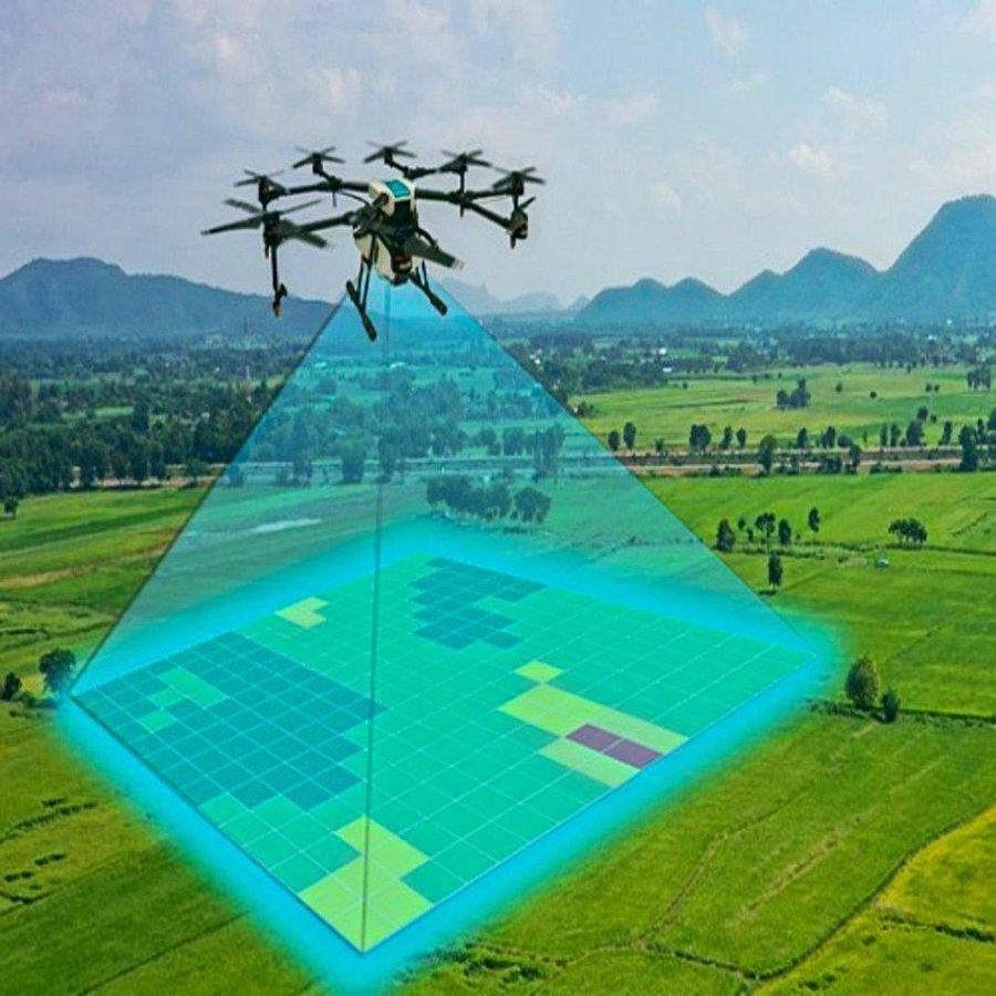 Drone mapping over farmland