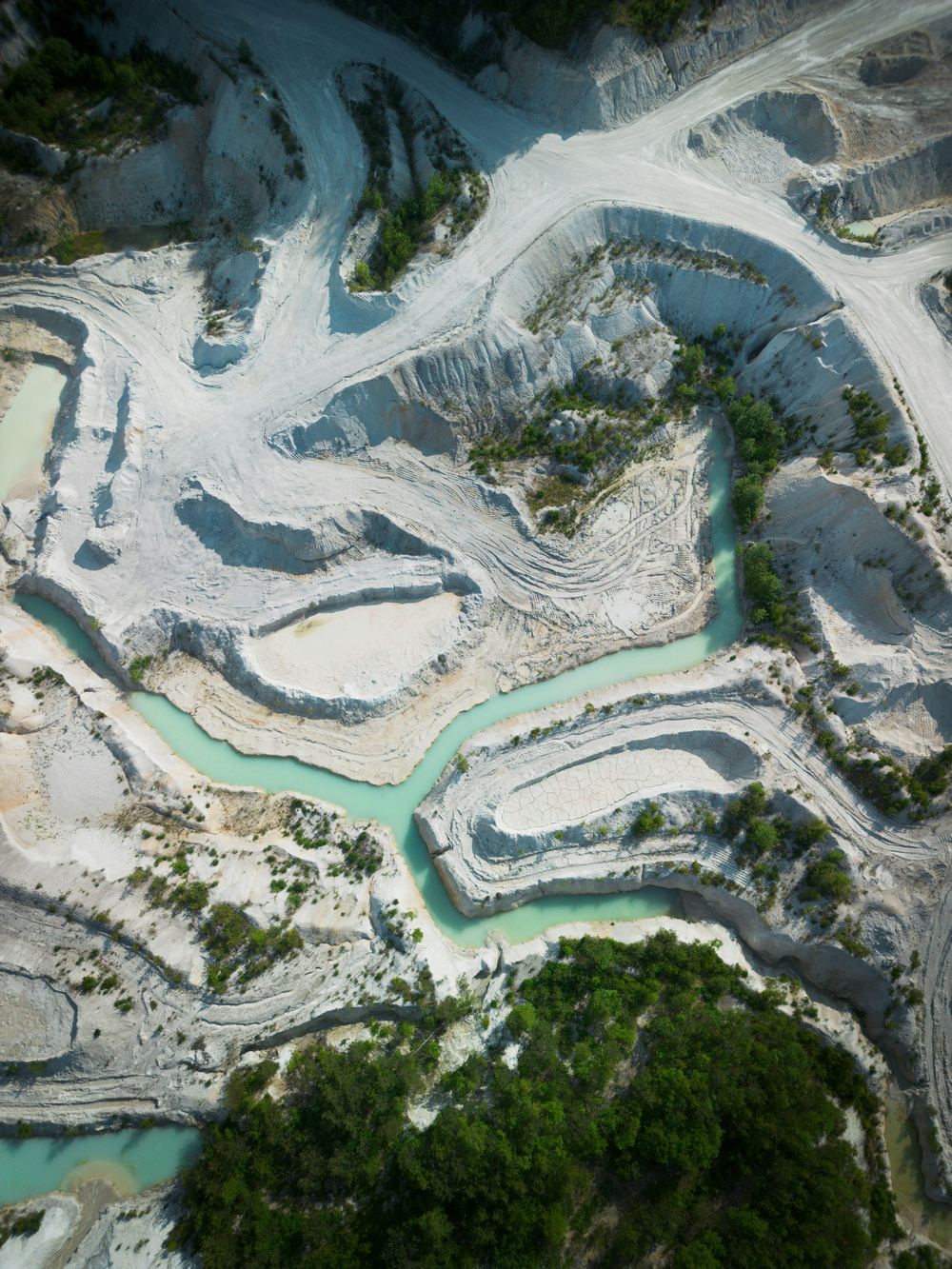 Aerial view of a quarry